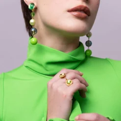 Boucles d'oreilles clip dorée Michele