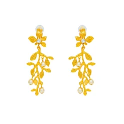 Boucles D'oreilles Clips Doré Végétal