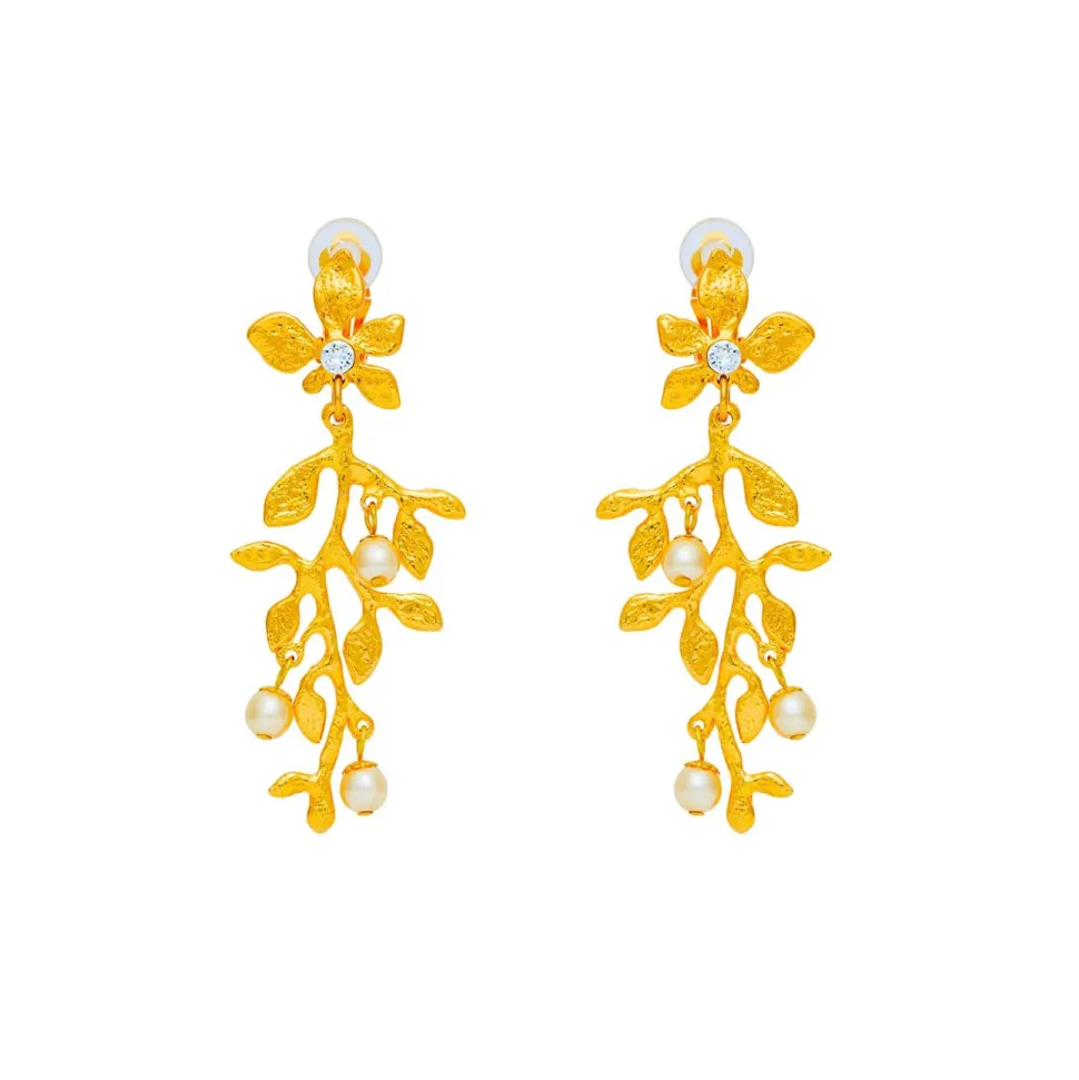 Boucles D'oreilles Clips Doré Végétal
