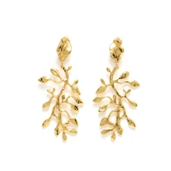 Boucles D'oreilles Clips Doré Végétal