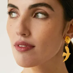 Boucles D'oreilles Clips Doré Voyage