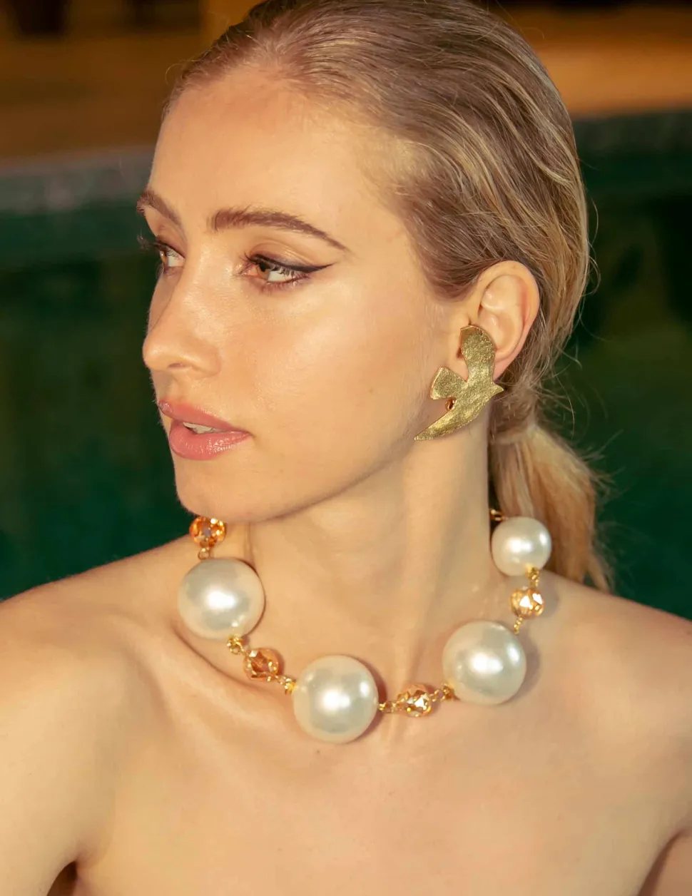 Boucles D'oreilles Clips Doré Voyage