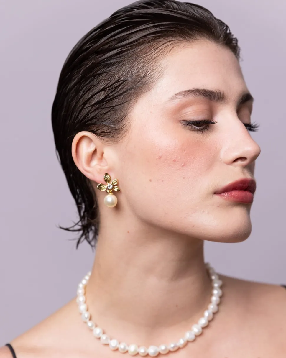 Boucles D'oreilles Clips Doré Végétal