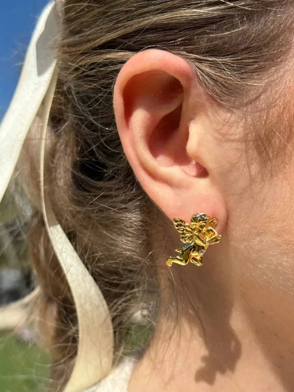 Boucles d'oreilles percée doré Rencontre imprévue