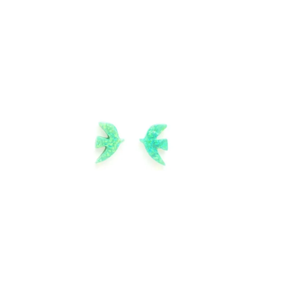 Boucles d'Oreilles Percées Argent Opaline