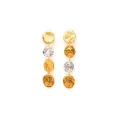 Boucles D'oreilles Percées Doré Argenté Mille Et Une Nuit