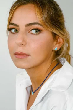 Boucles d'Oreilles Percées Argent Opaline