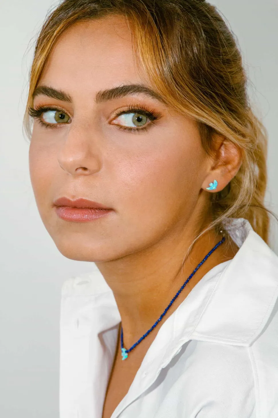 Boucles d'Oreilles Percées Argent Opaline