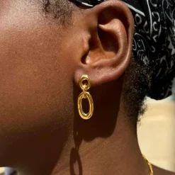 Boucles D'oreilles Percées Doré Céleste