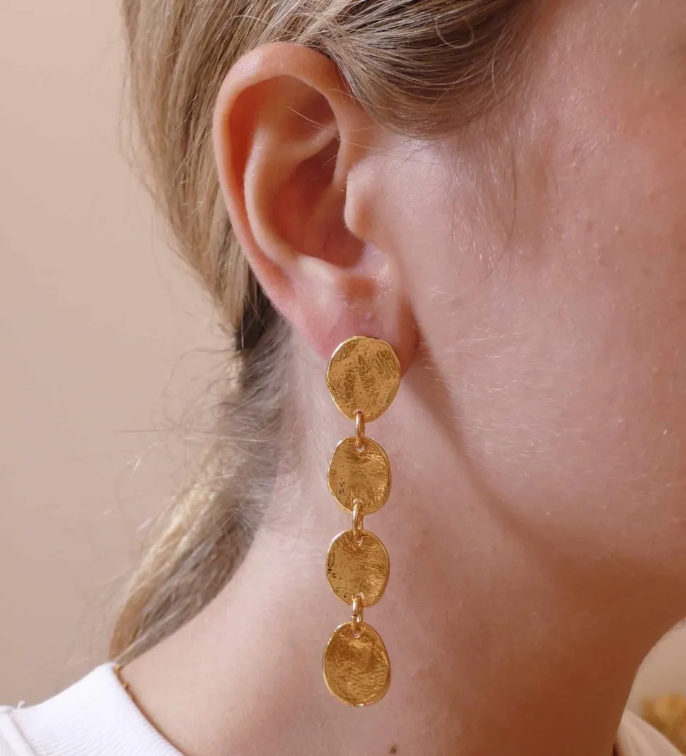 Boucles D'oreilles Percées Doré Mille Et Une Nuit
