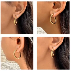 Boucles D'oreilles Percées Doré Padmée