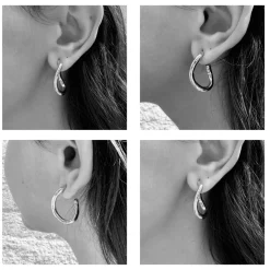 Boucles D'oreilles Percées Argenté Padmée