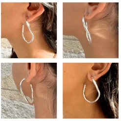 Boucles D'oreilles Percées Argenté Padmée