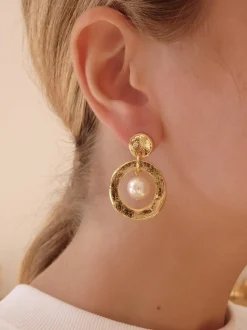 Boucles D'oreilles Percées Doré 1001 Nuits