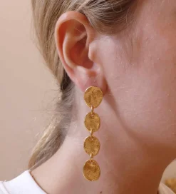Boucles D'oreilles Percées Doré Argenté Mille Et Une Nuit