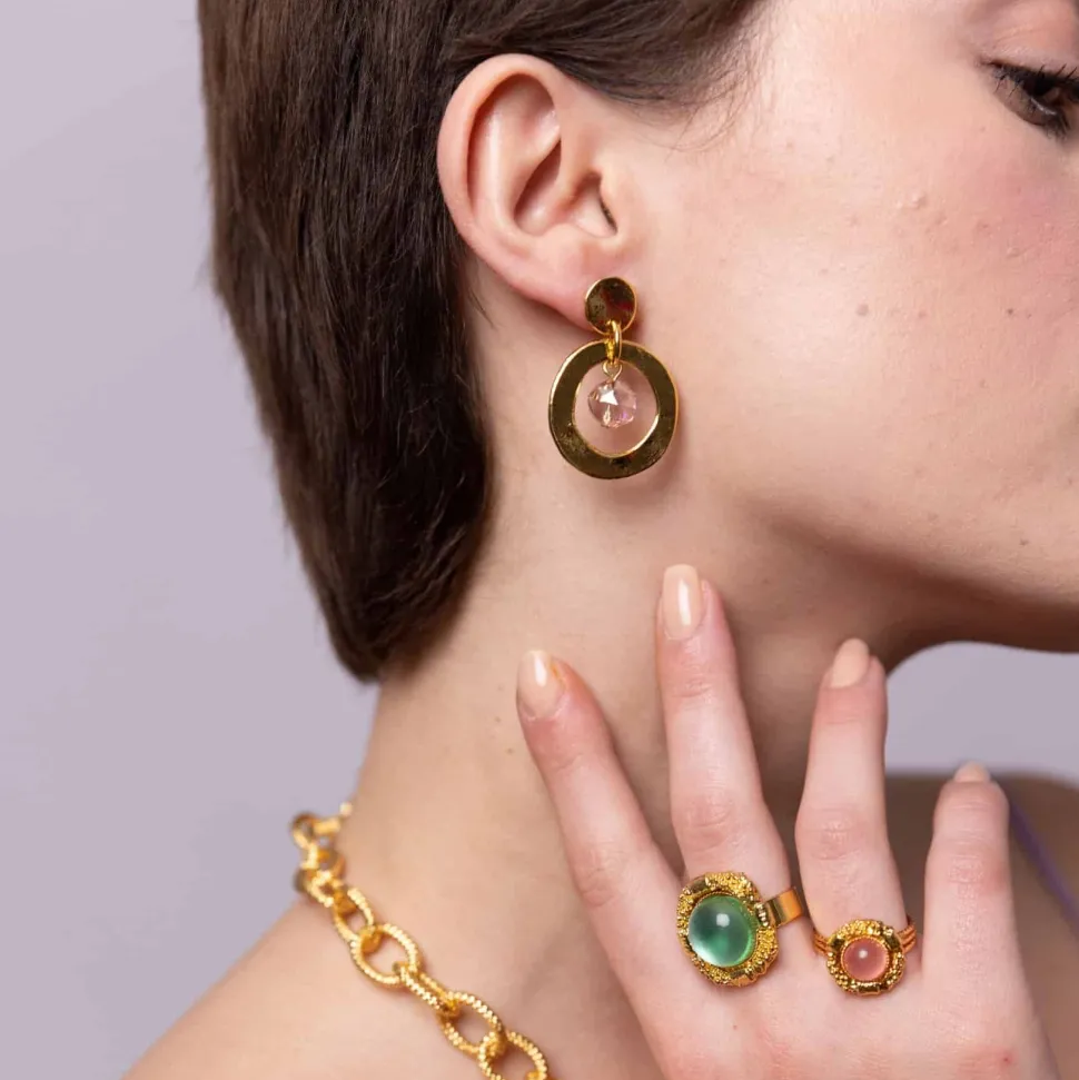Boucles D'oreilles Percées Doré 1001 Nuits