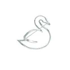 Broche Argenté Cygne