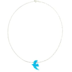 Collier Argent Opaline