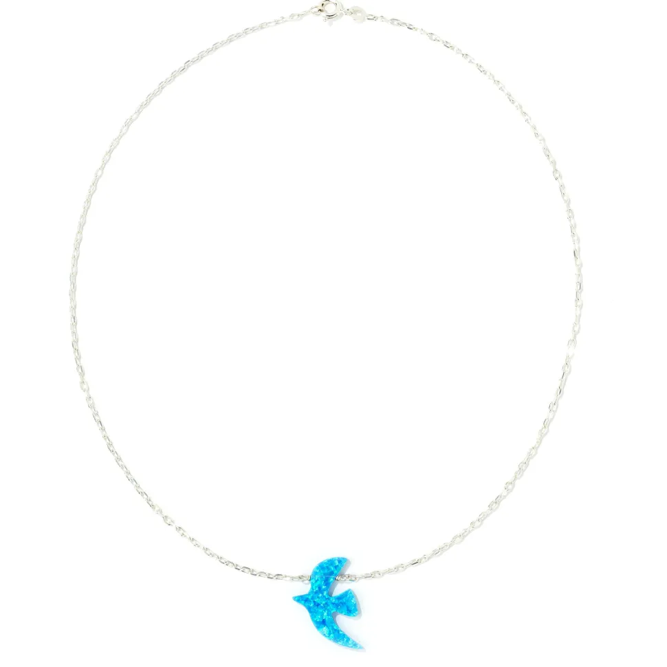 Collier Argent Opaline