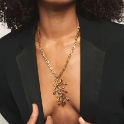 Collier doré Végétal